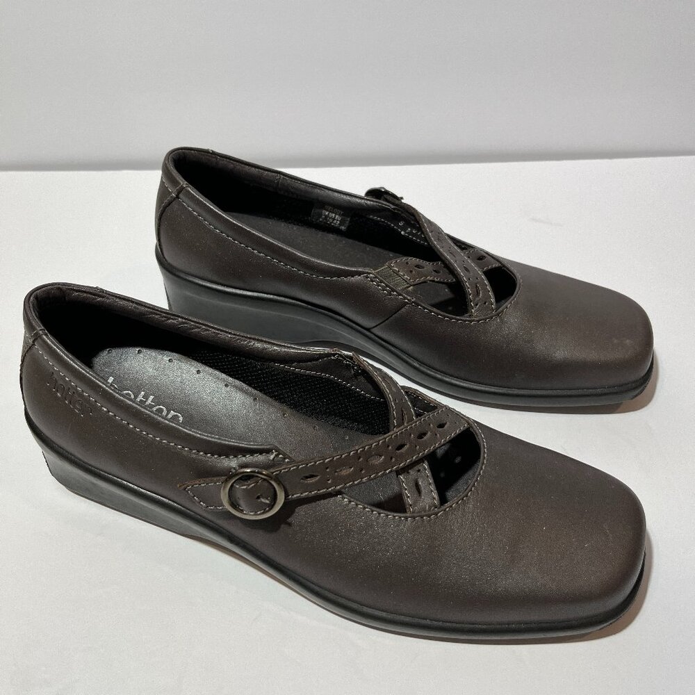 Women Hotter Leather Comfort Flats, Brown Mary Jane Size 8 Brown